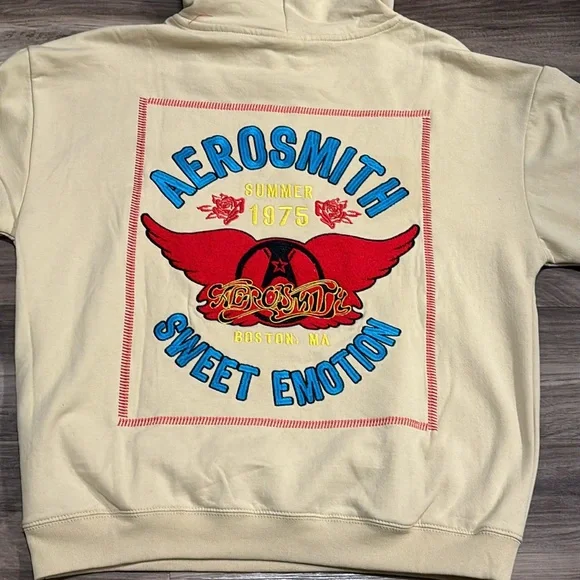 ☀️**NWOT** Aerosmith Embroidered Hoodie - Picture 4 of 6